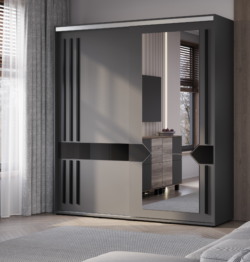 Шаф купе Крафт 9 графит Шаф купе Крафт 9 графит